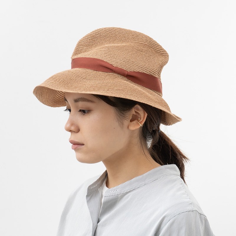 mature ha. BOXED HAT abaca braid 6㎝brim