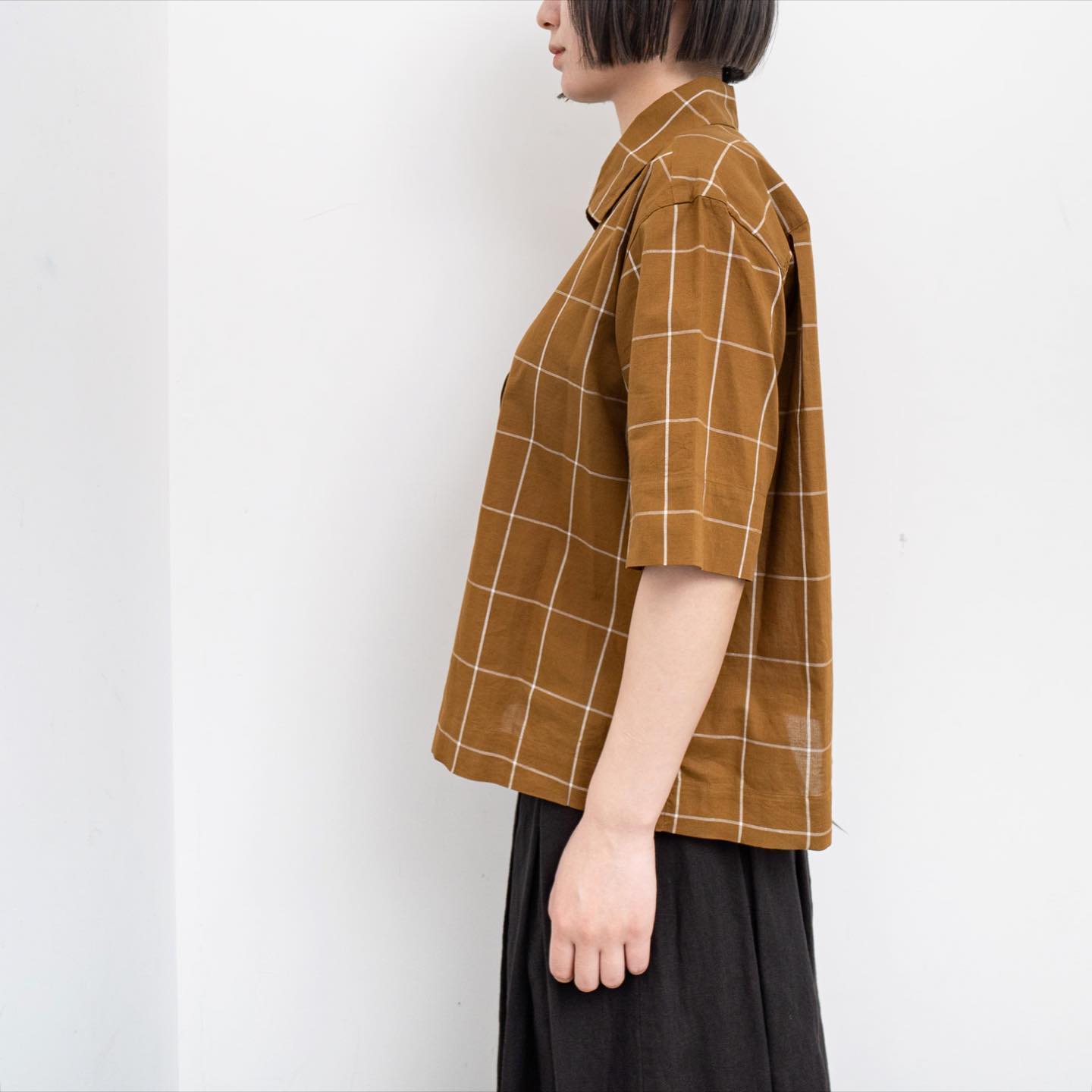 MARGARET HOWELL WINDOWPANE CHECK COTTON LINEN 軽い質感のコットン 